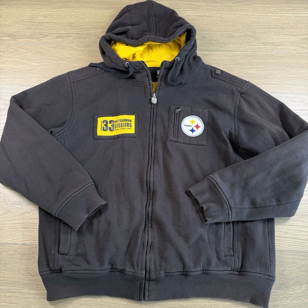 NFL Pro Line Pittsburgh Steelers Jacket Men XL Full Zip Hoodie Pockets